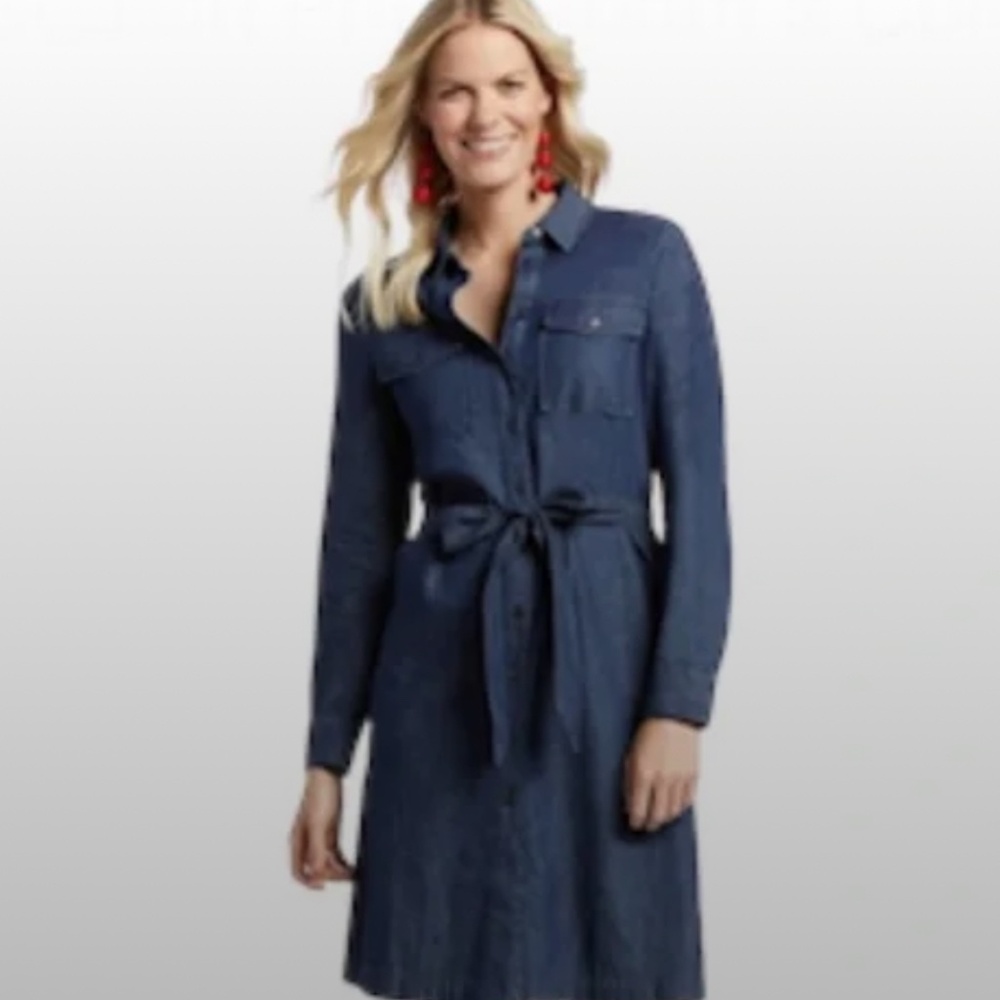 Draper James Denim Belted Shirt Dress Women’s Size 6